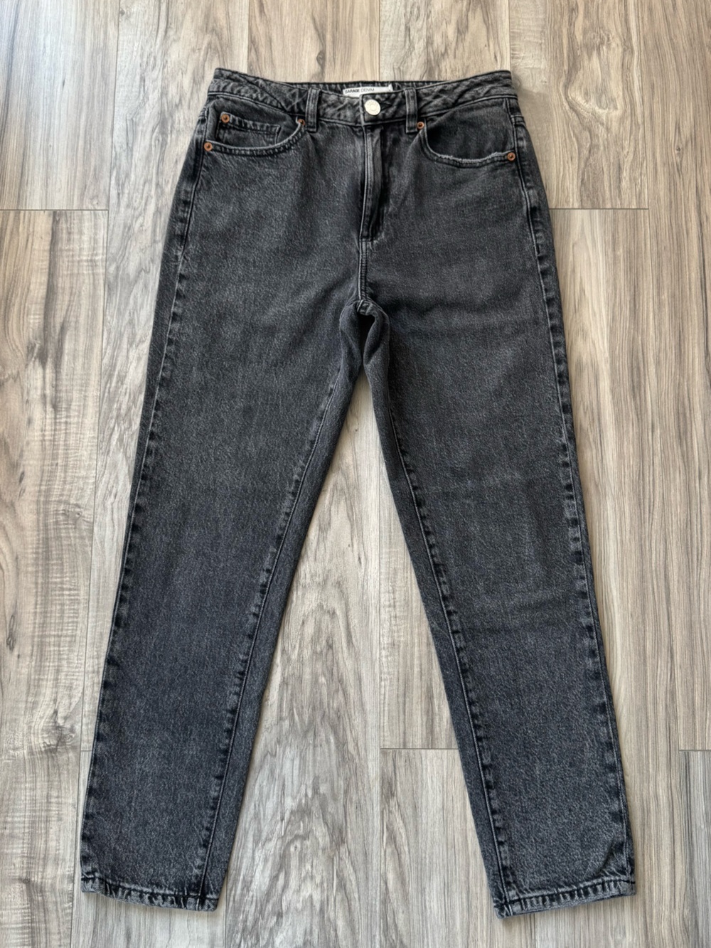 Garage Denim High-Rise Black Washed Denim Jeans